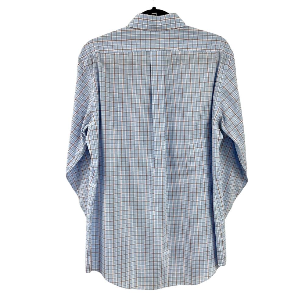 Brooks Brothers Blue White Plaid Long Sleeve Button Down Shirt Medium - Picture 3 of 4